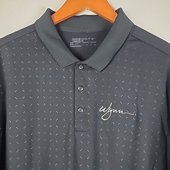 Nike Golf Polo Mens 2XL Black Wynn Resort Casino Logo Dri-Fit Performance - Picture 4 of 12